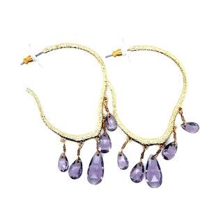 Alexis Bittar Amethysts Hoop Dangle Earrings